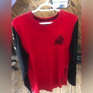 Red and Black Long Sleeve Shirt
